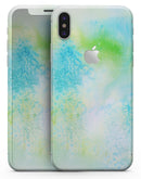 Blue to Green 4221 Absorbed Watercolor Texture - iPhone X Skin-Kit