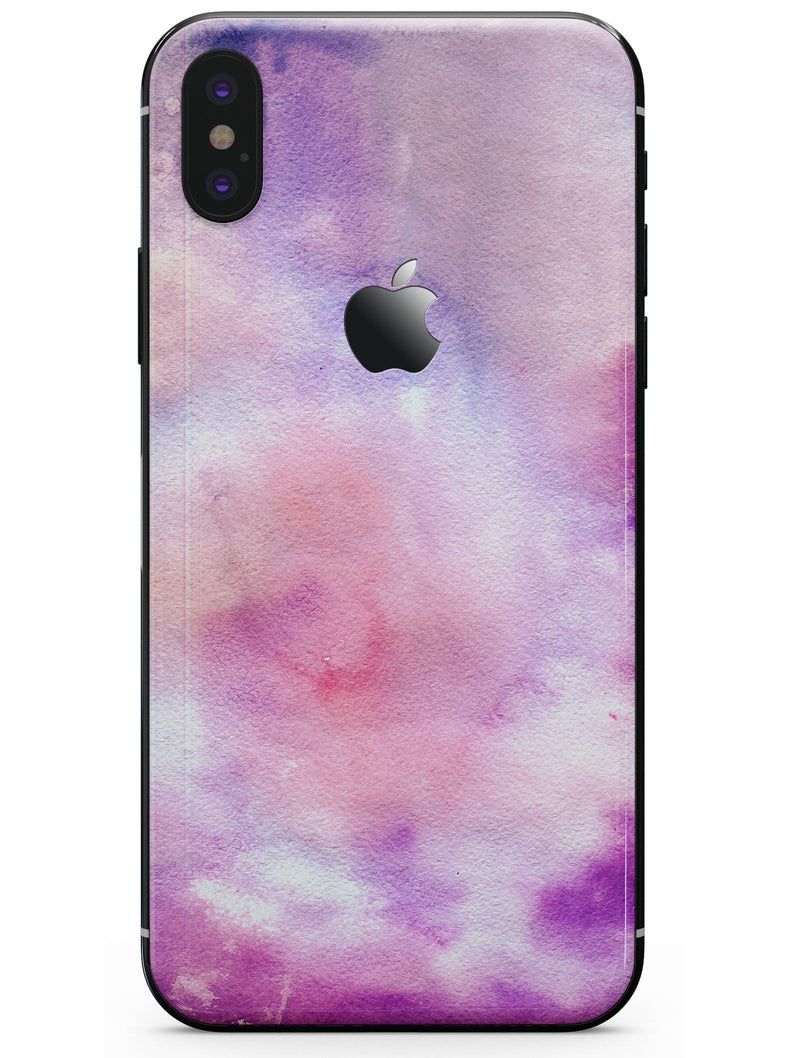 Blue to Purps Absorbed Watercolor Texture - iPhone X Skin-Kit