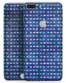 Blue with Purple and Aqua Strokes Pattern - Skin-kit for the iPhone 8 or 8 Plus