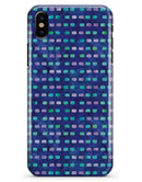 Blue with Purple and Aqua Strokes Pattern - iPhone X Clipit Case