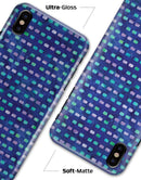 Blue with Purple and Aqua Strokes Pattern - iPhone X Clipit Case