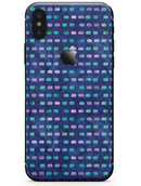Blue with Purple and Aqua Strokes Pattern - iPhone X Skin-Kit