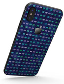 Blue with Purple and Aqua Strokes Pattern - iPhone X Skin-Kit