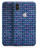Blue with Purple and Aqua Strokes Pattern - iPhone X Skin-Kit