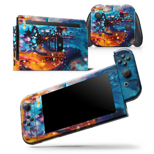 Blurred Abstract Flow V12 - Skin Wrap Decal for Nintendo Switch Lite Console & Dock - 3DS XL - 2DS - Pro - DSi - Wii - Joy-Con Gaming Controller
