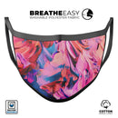 Blurred Abstract Flow V16 - Made in USA Mouth Cover Unisex Anti-Dust Cotton Blend Reusable & Washable Face Mask with Adjustable Sizing for Adult or Child