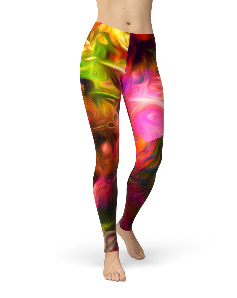 Blurred Abstract Flow V23 - All Over Print Womens Leggings / Yoga or Workout Pants