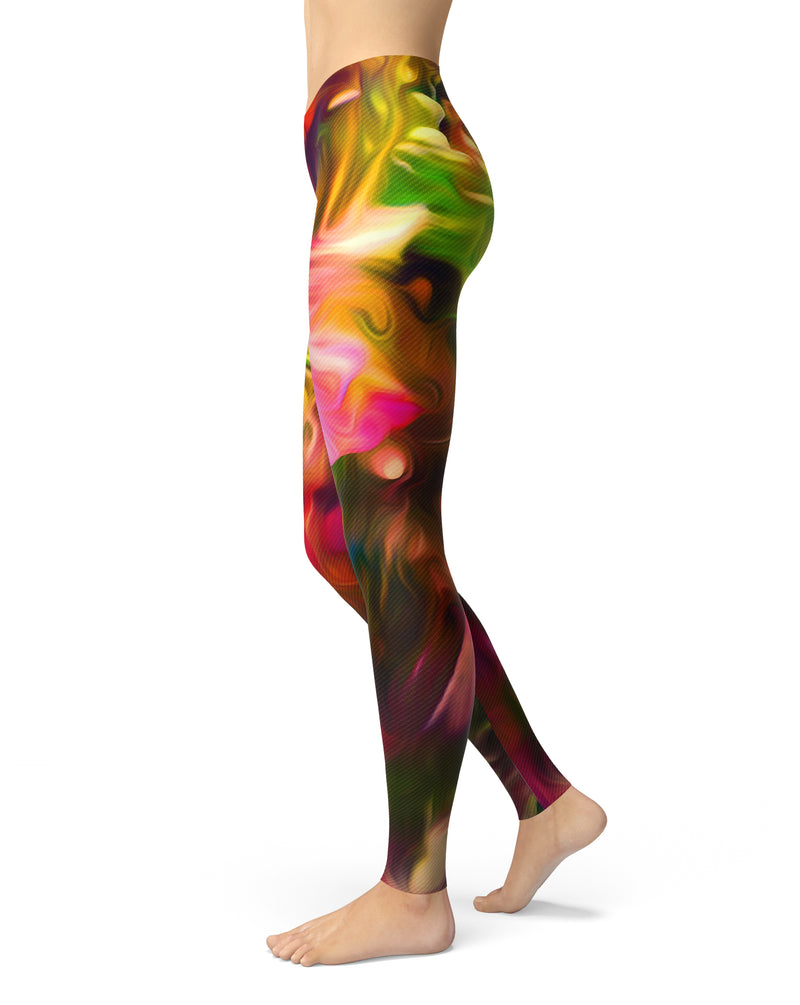 Blurred Abstract Flow V23 - All Over Print Womens Leggings / Yoga or Workout Pants