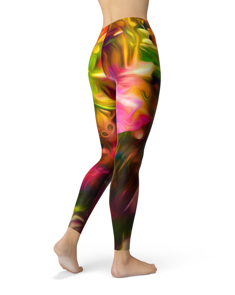 Blurred Abstract Flow V23 - All Over Print Womens Leggings / Yoga or Workout Pants