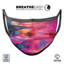 Blurred Abstract Flow V24 - Made in USA Mouth Cover Unisex Anti-Dust Cotton Blend Reusable & Washable Face Mask with Adjustable Sizing for Adult or Child