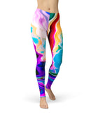 Blurred Abstract Flow V33 - All Over Print Womens Leggings / Yoga or Workout Pants