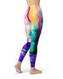Blurred Abstract Flow V33 - All Over Print Womens Leggings / Yoga or Workout Pants