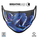 Blurred Abstract Flow V37 - Made in USA Mouth Cover Unisex Anti-Dust Cotton Blend Reusable & Washable Face Mask with Adjustable Sizing for Adult or Child