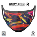 Blurred Abstract Flow V38 - Made in USA Mouth Cover Unisex Anti-Dust Cotton Blend Reusable & Washable Face Mask with Adjustable Sizing for Adult or Child