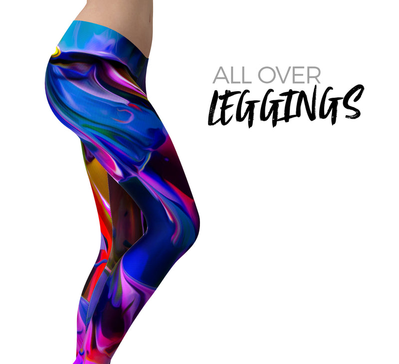 Blurred Abstract Flow V39 - All Over Print Womens Leggings / Yoga or Workout Pants