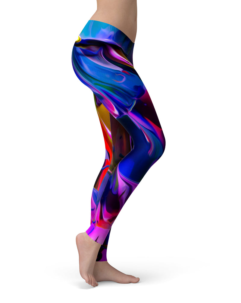 Blurred Abstract Flow V39 - All Over Print Womens Leggings / Yoga or Workout Pants