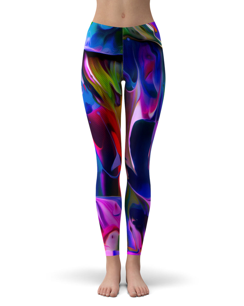 Blurred Abstract Flow V39 - All Over Print Womens Leggings / Yoga or Workout Pants