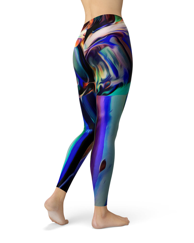 Blurred Abstract Flow V49 - All Over Print Womens Leggings / Yoga or Workout Pants
