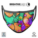 Blurred Abstract Flow V52 - Made in USA Mouth Cover Unisex Anti-Dust Cotton Blend Reusable & Washable Face Mask with Adjustable Sizing for Adult or Child