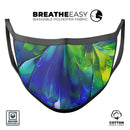 Blurred Abstract Flow V58 - Made in USA Mouth Cover Unisex Anti-Dust Cotton Blend Reusable & Washable Face Mask with Adjustable Sizing for Adult or Child