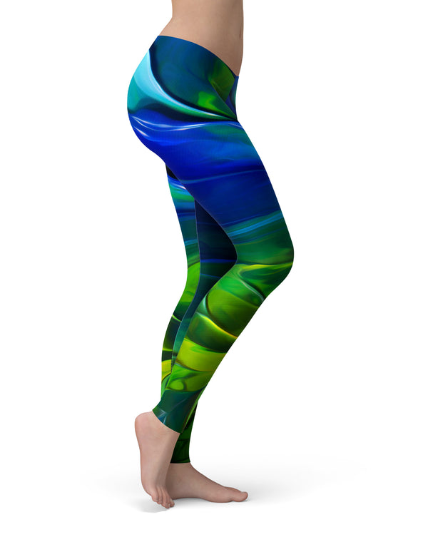 Blurred Abstract Flow V58 - All Over Print Womens Leggings / Yoga or Workout Pants