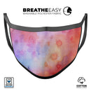Blushed Blue 4224 Absorbed Watercolor Texture - Made in USA Mouth Cover Unisex Anti-Dust Cotton Blend Reusable & Washable Face Mask with Adjustable Sizing for Adult or Child