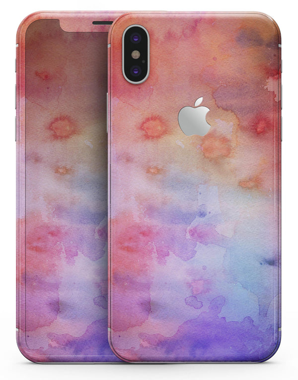 Blushed Blue 4224 Absorbed Watercolor Texture - iPhone X Skin-Kit