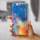 Blushed Blue 42 Absorbed Watercolor Texture iPhone 6/6s or 6/6s Plus 2-Piece Hybrid INK-Fuzed Case