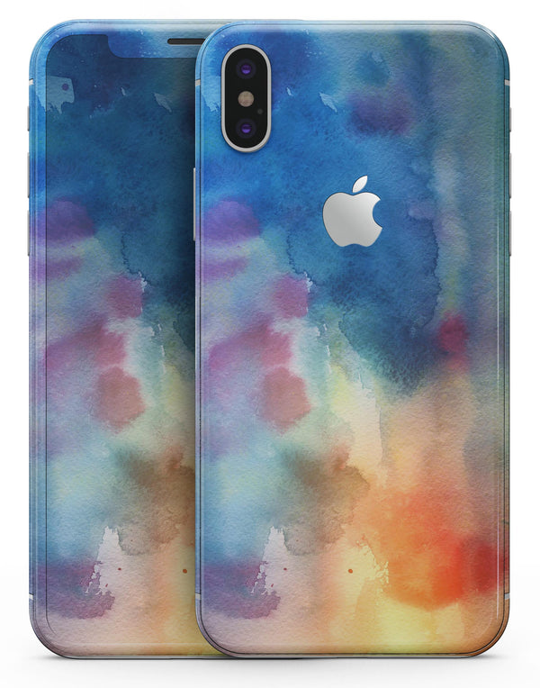 Blushed Blue 42 Absorbed Watercolor Texture - iPhone X Skin-Kit