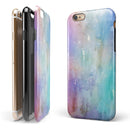 Blushed Blue to MInt 42 Absorbed Watercolor Texture iPhone 6/6s or 6/6s Plus 2-Piece Hybrid INK-Fuzed Case