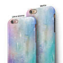 Blushed Blue to MInt 42 Absorbed Watercolor Texture iPhone 6/6s or 6/6s Plus 2-Piece Hybrid INK-Fuzed Case