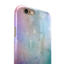Blushed Blue to MInt 42 Absorbed Watercolor Texture iPhone 6/6s or 6/6s Plus 2-Piece Hybrid INK-Fuzed Case