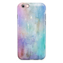 Blushed Blue to MInt 42 Absorbed Watercolor Texture iPhone 6/6s or 6/6s Plus 2-Piece Hybrid INK-Fuzed Case