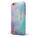 Blushed Blue to MInt 42 Absorbed Watercolor Texture iPhone 6/6s or 6/6s Plus 2-Piece Hybrid INK-Fuzed Case