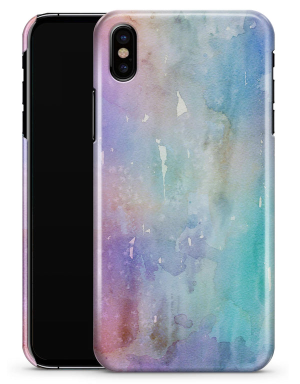 Blushed Blue to MInt 42 Absorbed Watercolor Texture - iPhone X Clipit Case