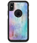 Blushed Blue to MInt 42 Absorbed Watercolor Texture - iPhone X OtterBox Case & Skin Kits