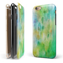 Blushed Green 32 Absorbed Watercolor Texture iPhone 6/6s or 6/6s Plus 2-Piece Hybrid INK-Fuzed Case