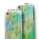 Blushed Green 32 Absorbed Watercolor Texture iPhone 6/6s or 6/6s Plus 2-Piece Hybrid INK-Fuzed Case
