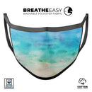 Blushed Mint 32 Absorbed Watercolor Texture - Made in USA Mouth Cover Unisex Anti-Dust Cotton Blend Reusable & Washable Face Mask with Adjustable Sizing for Adult or Child