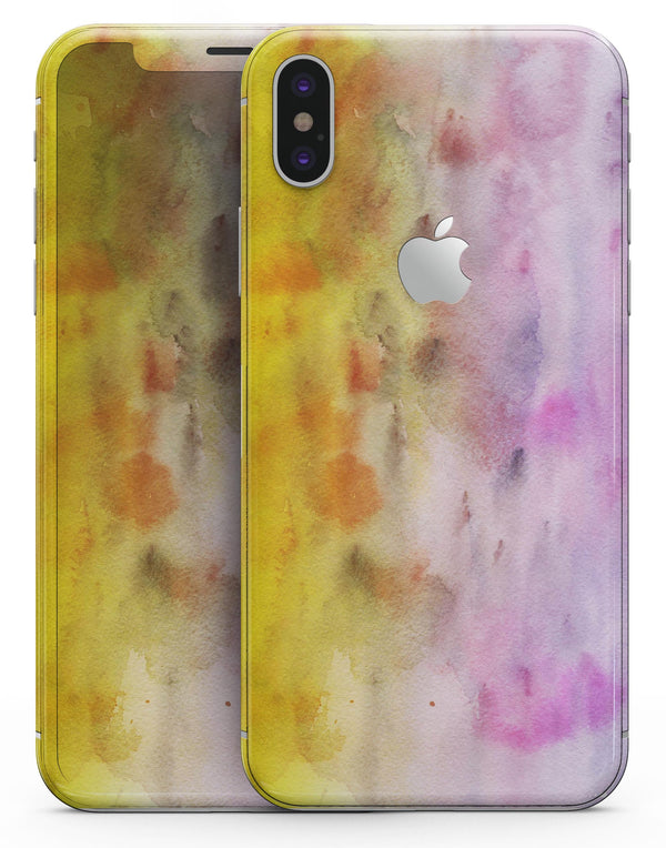 Blushed Pink 32 Absorbed Watercolor Texture - iPhone X Skin-Kit
