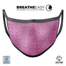 Blushed Pink with Mini Glitter Hearts - Made in USA Mouth Cover Unisex Anti-Dust Cotton Blend Reusable & Washable Face Mask with Adjustable Sizing for Adult or Child