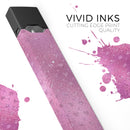 Blushed Pink with Mini Glitter Hearts - Premium Decal Protective Skin-Wrap Sticker compatible with the Juul Labs vaping device