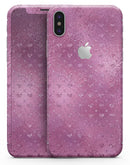 Blushed Pink with Mini Glitter Hearts - iPhone X Skin-Kit