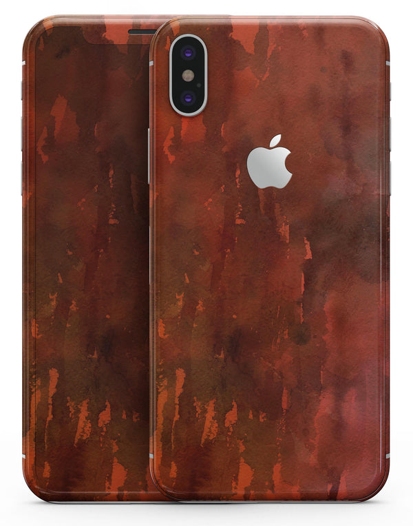 Blushed Red Absorbed Watercolor Texture - iPhone X Skin-Kit