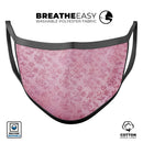 Blushed Rose with Flowers Pattern - Made in USA Mouth Cover Unisex Anti-Dust Cotton Blend Reusable & Washable Face Mask with Adjustable Sizing for Adult or Child