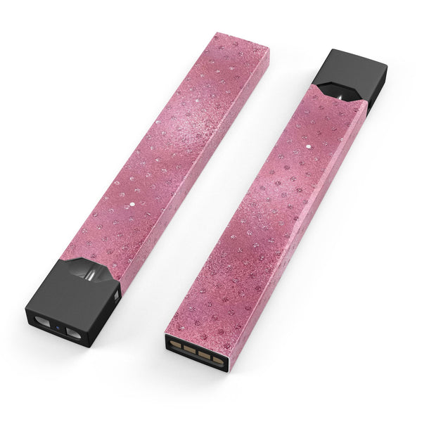 Blushed Rose with Glitter Polkadots - Premium Decal Protective Skin-Wrap Sticker compatible with the Juul Labs vaping device