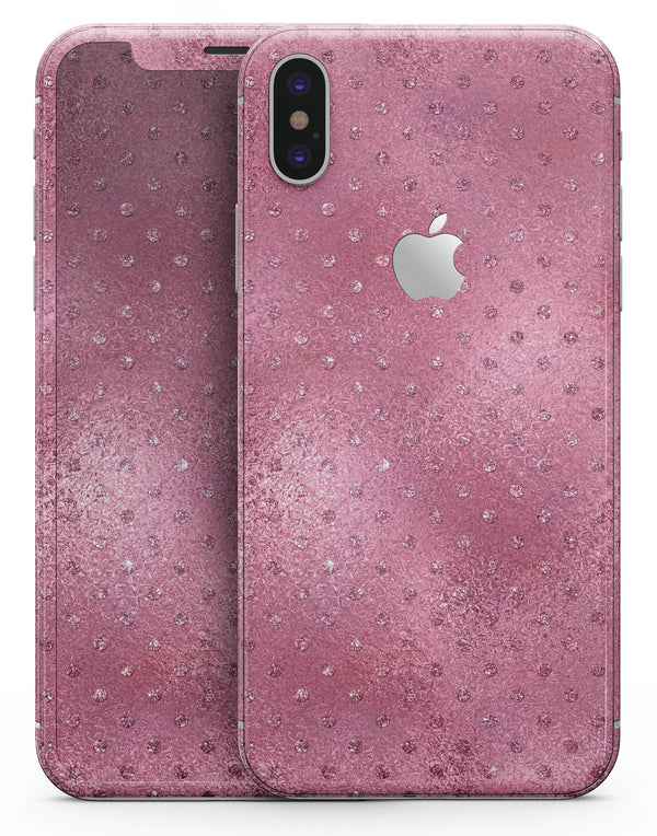 Blushed Rose with Glitter Polkadots - iPhone X Skin-Kit