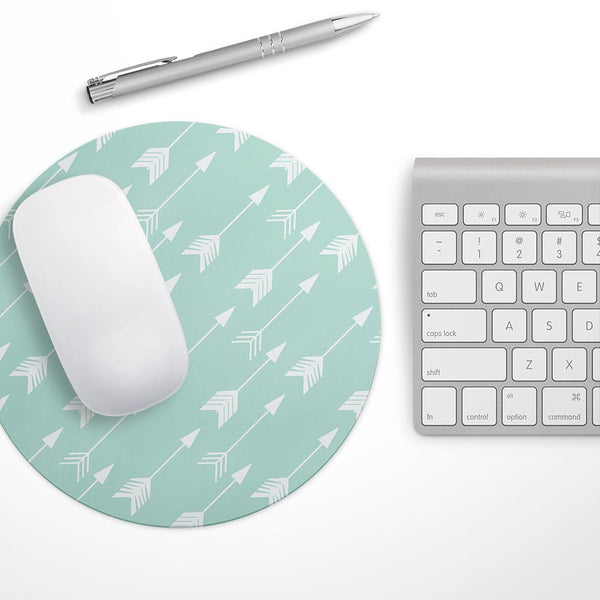 Bohemian Arrows on Mint// WaterProof Rubber Foam Backed Anti-Slip Mouse Pad for Home Work Office or Gaming Computer Desk