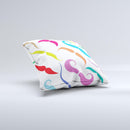 Bold Colorful Mustache Pattern ink-Fuzed Decorative Throw Pillow