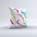Bold Colorful Mustache Pattern ink-Fuzed Decorative Throw Pillow